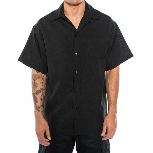 CALTOP Short Sleeve Button Up Solid Shirts